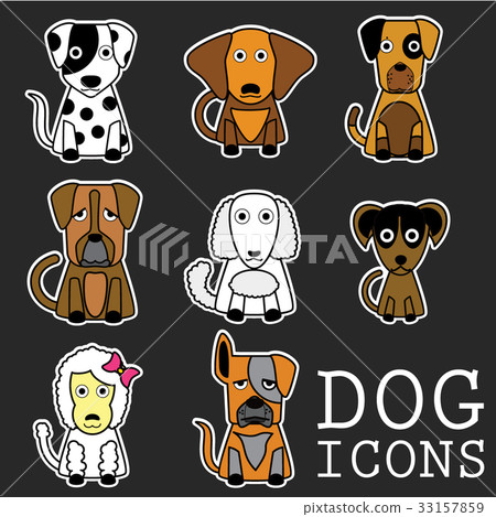Vector set of funny cartoon dogs - Stock Illustration [33157859] - PIXTA