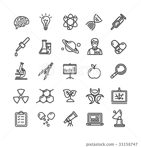 Science Research Thin Line Icon Set Like 33158747