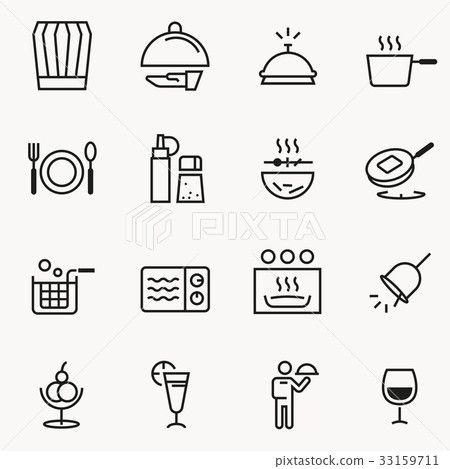Basic Small restaurant icon concept slim style.  33159711