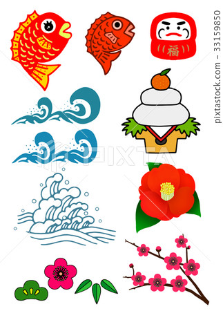 New Year's card material variously 33159850