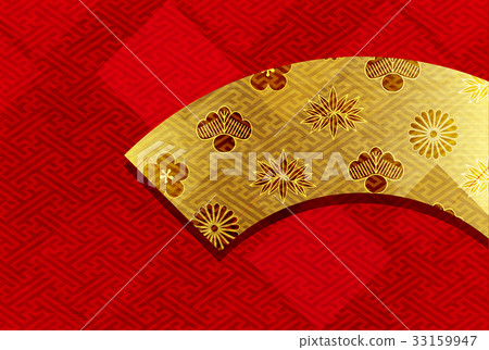 New year's card fan background - Stock Illustration [33159947] - PIXTA
