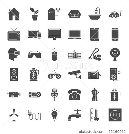 Household Appliance Solid Web Icons 33160011