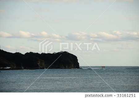 Moriya Coast Katsuura City Chiba Prefecture Torii Stock Photo