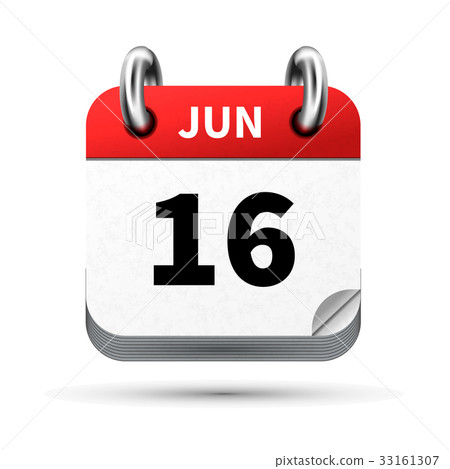 icon of calendar with 16 june date on white 33161307