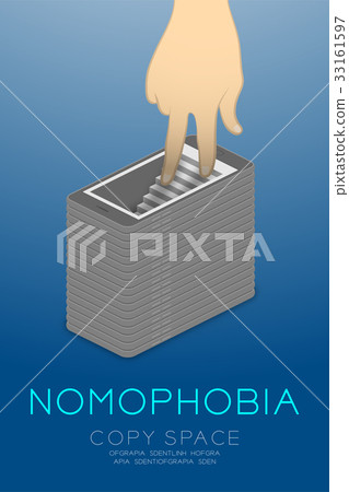 Nomophobia syndrome smartphone addiction concept Nomophobia syndrome smartphone addiction concept 33161597