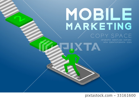 Mobile marketing concept, pictogram man icon 33161600