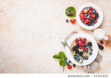 homemade oatmeal with berries homemade oatmeal with berries 33161825