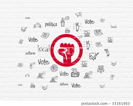 Political concept: Uprising on wall background Political concept: Uprising on wall background 33161983