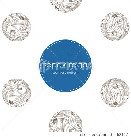 sepak raga ball, seamless pattern vector. 33162162