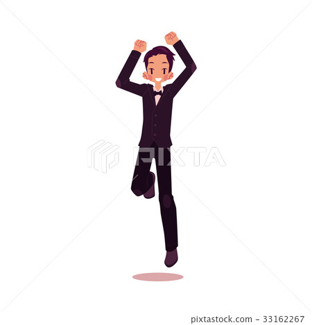 Vector groom dancing happily isolated Vector groom dancing happily isolated 33162267
