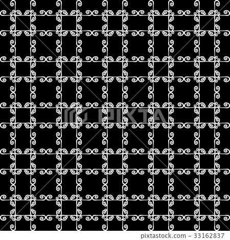 Ornamental seamless pattern.Black and white colors Ornamental seamless pattern.Black and white colors 33162837