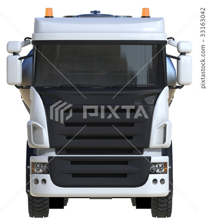 Large white truck tanker with a polished metal Large white truck tanker with a polished metal 33163042