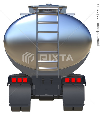 Large white truck tanker with a polished metal Large white truck tanker with a polished metal 33163045