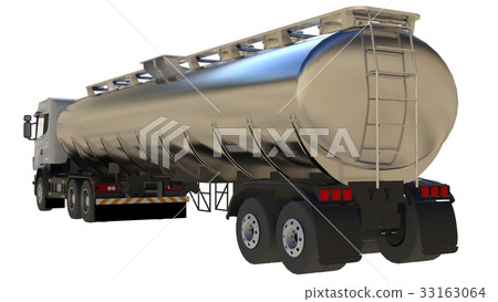 Large white truck tanker with a polished metal Large white truck tanker with a polished metal 33163064