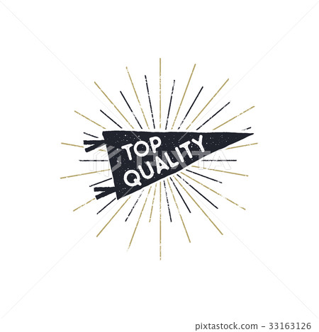 Hand drawn hipster pennant flag design with 33163126