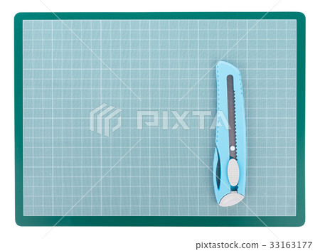 Green Cutting mat isolated on white background Green Cutting mat isolated on white background 33163177
