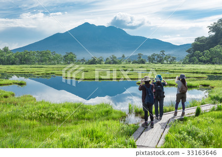 [Oze] Upside-down kite, pond, summer 33163646