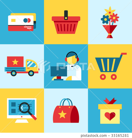 Digital vector blue red shopping 33165281