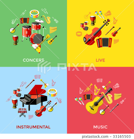 Digital vector green music instruments Digital vector green music instruments 33165503