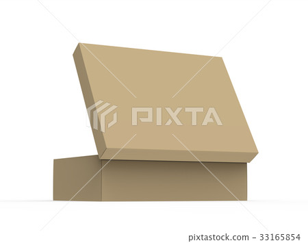 Flat cardboard box mockup - Stock Illustration [33165854] - PIXTA