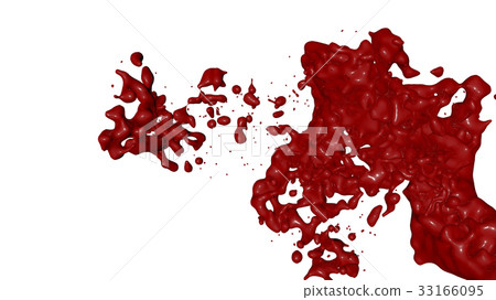 Red paint splash isolated. 3D rende Red paint splash isolated. 3D rende 33166095