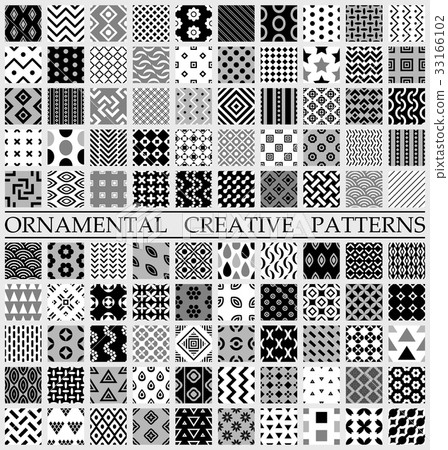 Digital vector black and white geometric 33166102