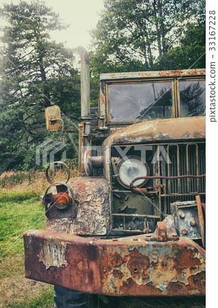 Old army truck in the woods 33167228