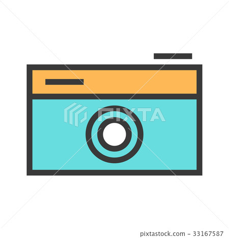 Vector illustration of a camera. 33167587