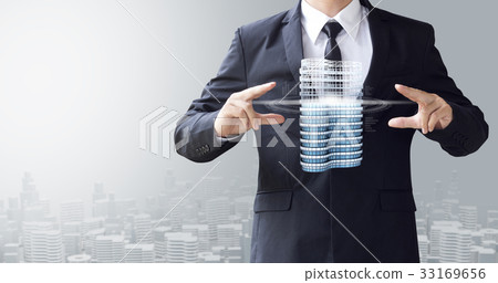 business man create design modern building 33169656