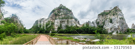 Panorama landscape of mountain with walk way  33170563