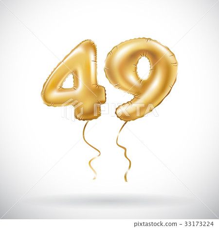 Golden number 49 Forty nine metallic balloon Golden number 49 Forty nine metallic balloon 33173224