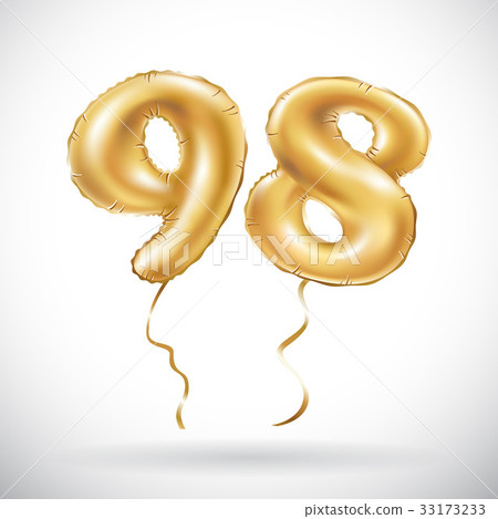 Golden number 98 ninety eight metallic balloon 33173233