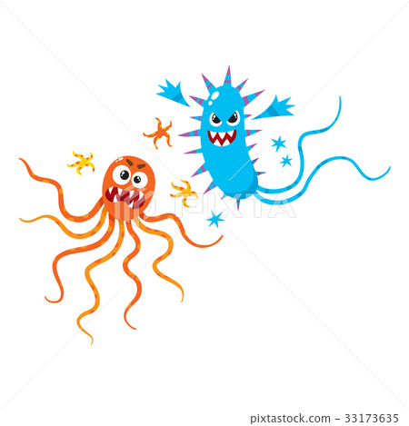 Couple of ugly virus, germ, bacteria characters 33173635