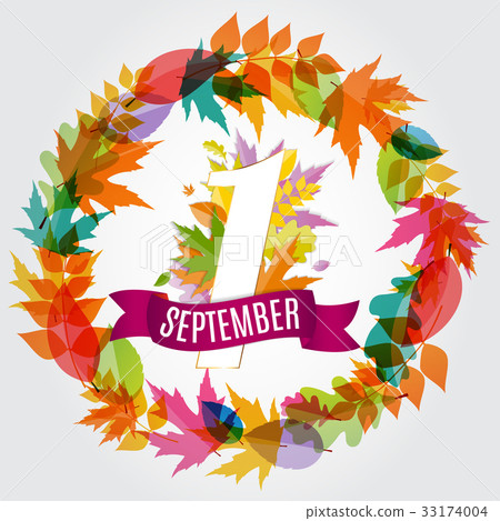 First 1 September Template Vector Illustration First 1 September Template Vector Illustration 33174004