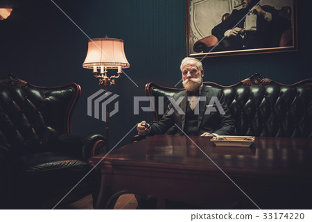 Well-dressed senior man in luxury interior 33174220