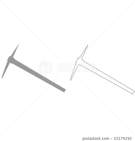 Pickaxe grey set icon . 33174292