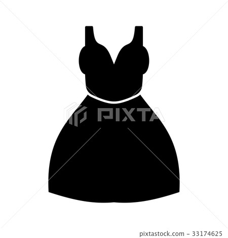 Woman dress black color icon . 33174625
