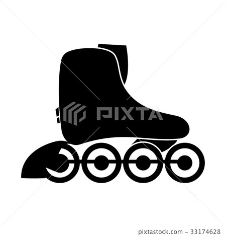 Roller skate black color icon . 33174628