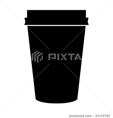 Paper coffee cup black color icon . 33174705
