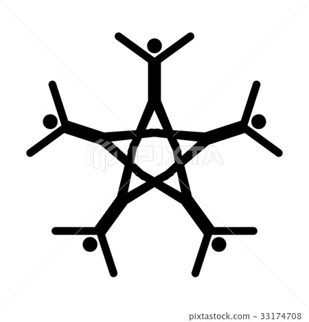 Teamwork black color icon . 33174708
