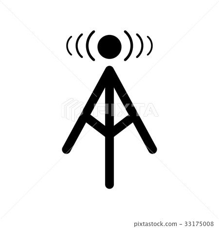Radio tower black color icon . 33175008