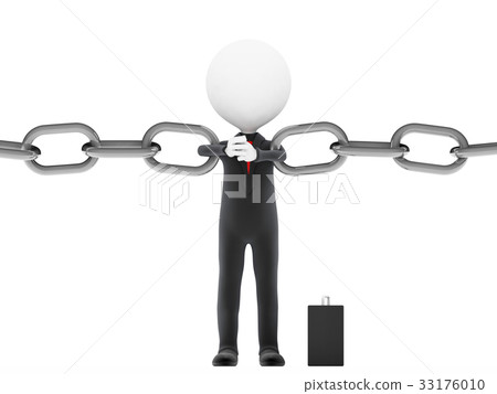 Link. Businessman restrains break the chain  33176010