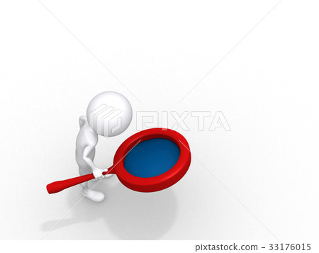 searching, men with loupe, 3d searching, men with loupe, 3d 33176015