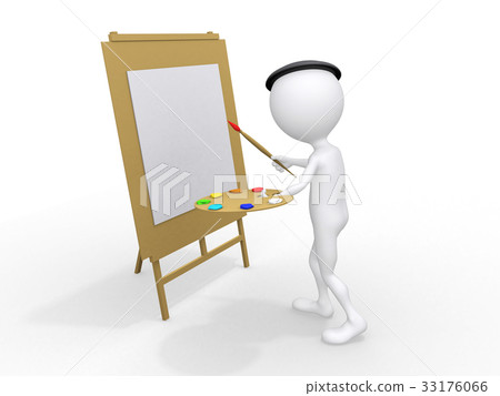 3d man painting on canvas 3d man painting on canvas 33176066