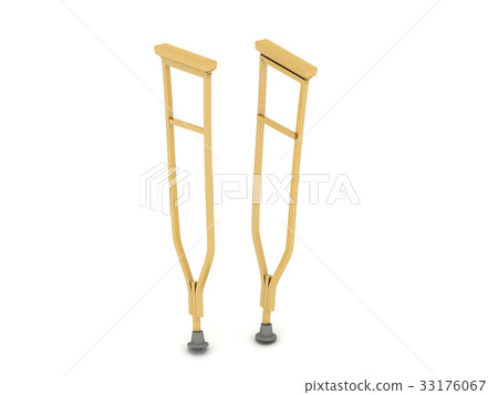 pair of crutches orthopedic equipment isolated 33176067