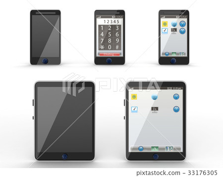 Tablet computer and mobile phone icons 33176305