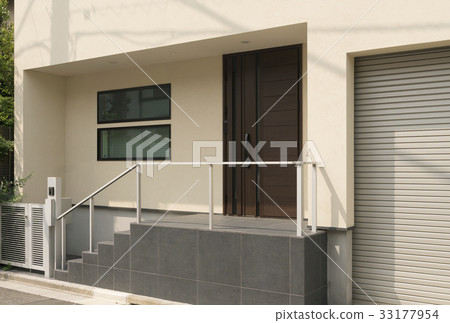 Entrance approach of stilts house with basement 33177954