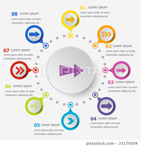 Infographic template with arrow icons 33179304