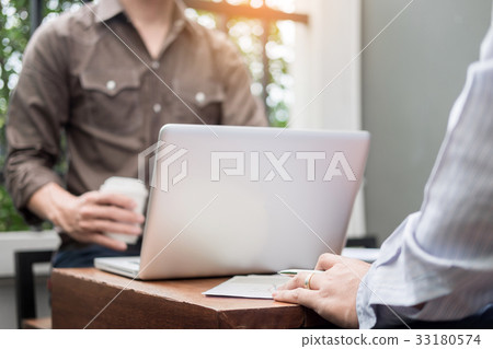 Business meeting in outdoor. documents account managers crew wo Business meeting in outdoor. documents account managers crew wo 33180574
