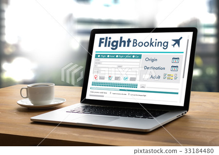 GO Flight Booking Air Online Ticket Book Concept 33184480